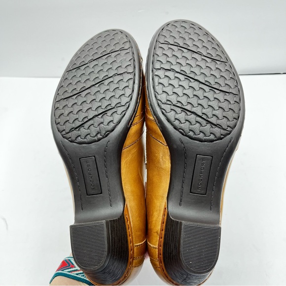 Rockport Women’s Size 8.5 Brynn Tan Leather T-Strap Heels Work Casual Date Comfy - Picture 7 of 8